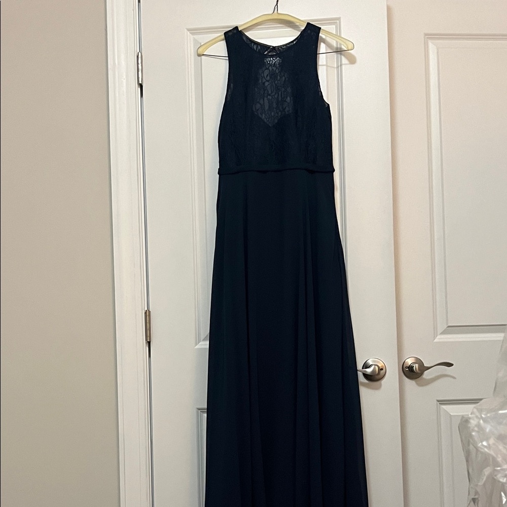 Azazie Midnight Blue Sleeveless Maxi Dress
